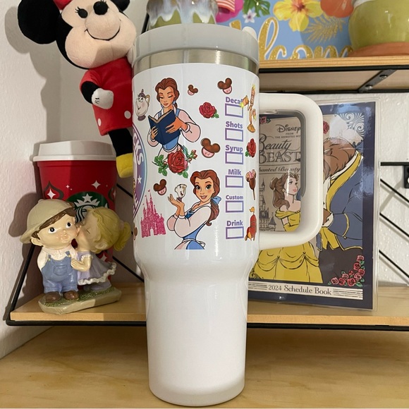 New Hand Crafted Princess Character 40oz Tumbler/keeps drinks cold and hot - Picture 3 of 4